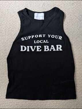 Support Your Local Dive Bar Black Graphic Tank